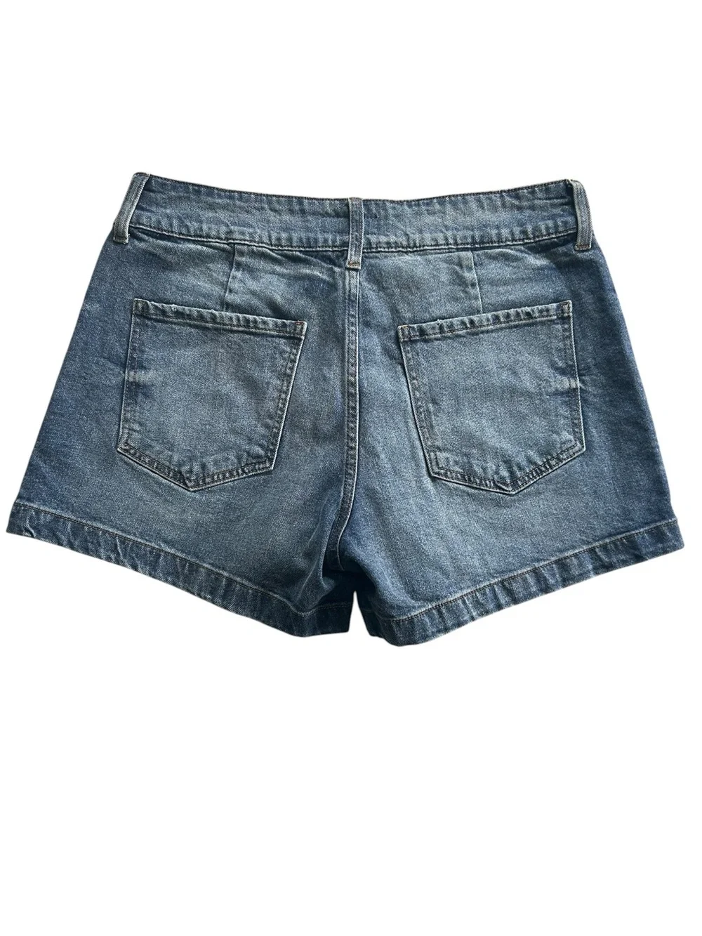 Kut From The Kloth Jane High Rise Long Short Zipper Patch Pockets Size 8 Sailor